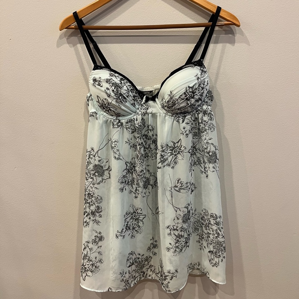 Apt9 Black and Light Blue Lingerie Slip Dress